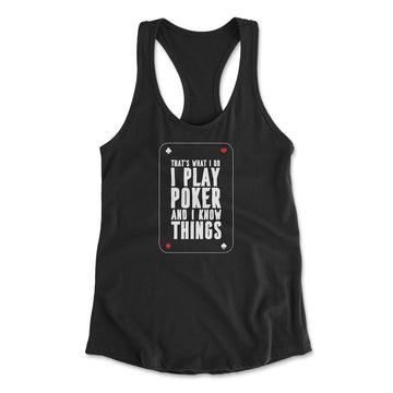 Play Poker Womens Racerback Tank in Black color